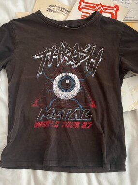 Women's Black and Brown T-shirt